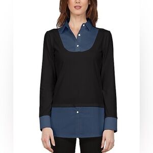 Hinson Wu NWT Sz XS Sweater/Shirt Black/Blue mixed media